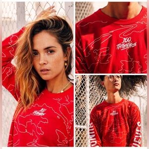 100 Thieves Geography Long Sleeve Tee size L